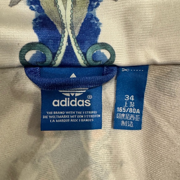 Rare💙Adidas Cropped Floral Track Jacket & Cap - Picture 7 of 9